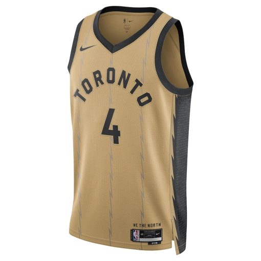 Nike Toronto Raptors #4 Scottie Barnes Unisex 2023/24 Swingman Jersey - Gold - City Edition