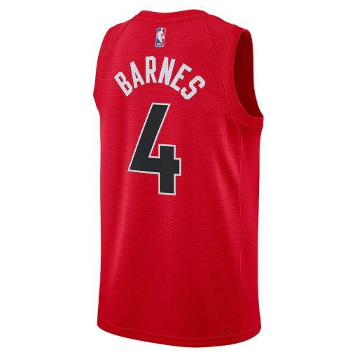 Nike Toronto Raptors #4 Scottie Barnes Unisex Swingman Jersey - Icon Edition - Red - Image 2
