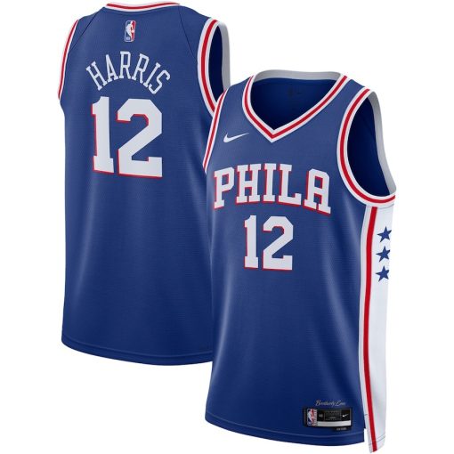 Nike Philadelphia 76ers #12 Tobias Harris Unisex Swingman Jersey - Icon Edition - Royal - Image 3