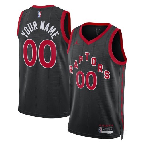 Jordan Toronto Raptors #00 Unisex 2022/23 Swingman Custom Jersey - Statement Edition - Black - Image 3