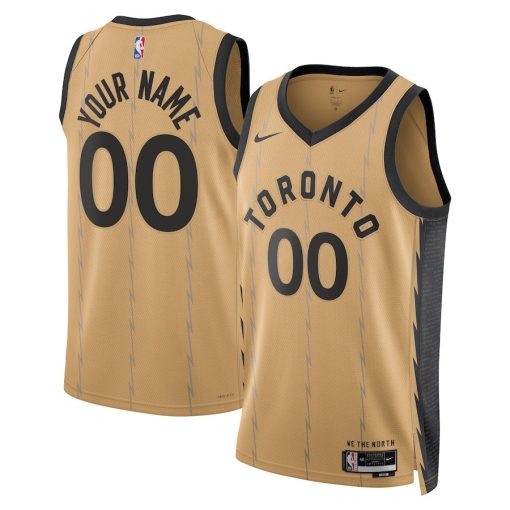 Nike Toronto Raptors #00 Unisex 2023/24 Custom Swingman Jersey - Gold - City Edition - Image 3