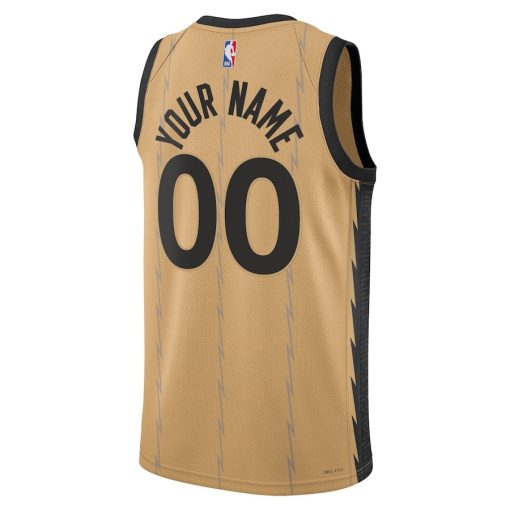 Nike Toronto Raptors #00 Unisex 2023/24 Custom Swingman Jersey - Gold - City Edition - Image 2