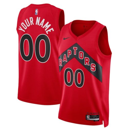 Nike Toronto Raptors #00 Unisex Swingman Custom Jersey Red - Icon Edition - Image 3