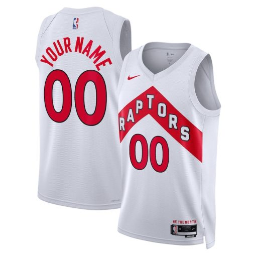 Nike Toronto Raptors #00 Unisex Swingman Custom Jersey White - Association Edition - Image 3