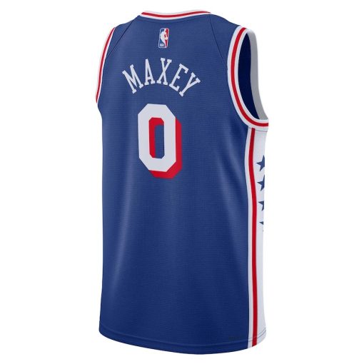 Nike Philadelphia 76ers #0 Tyrese Maxey Unisex Swingman Jersey - Icon Edition - Royal - Image 2