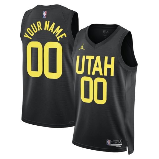 Jordan Utah Jazz #00 Unisex 2022/23 Swingman Custom Jersey - Statement Edition - Black - Image 3