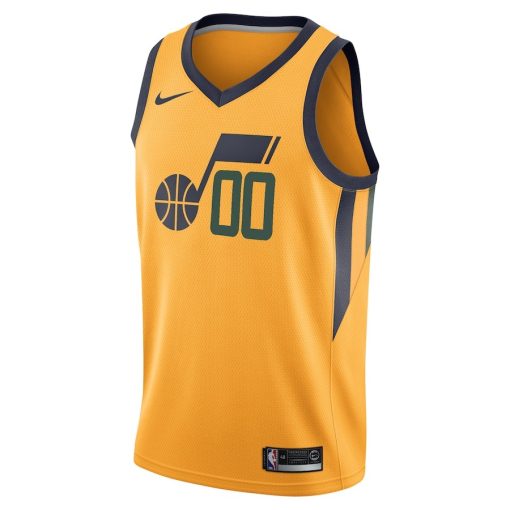 Nike Utah Jazz #00 Swingman Custom Jersey - Statement Edition - Gold