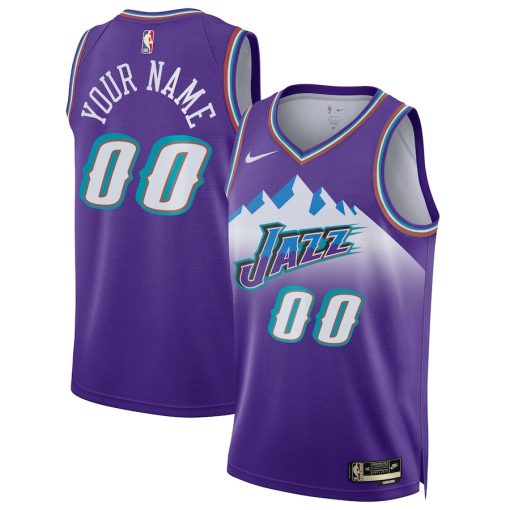 Nike Utah Jazz #00 Unisex 2022/23 Custom Swingman Jersey - Classic Edition - Purple - Image 3