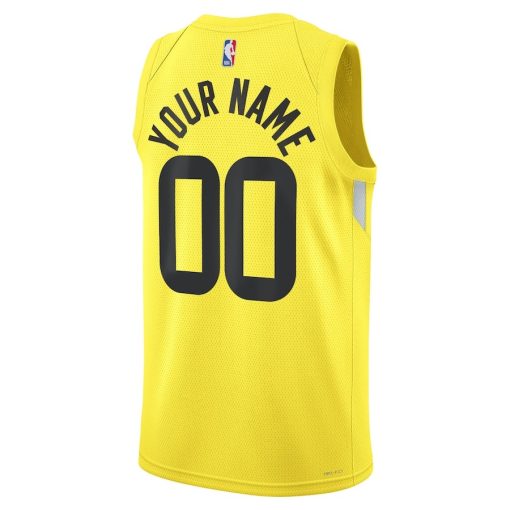 Nike Utah Jazz #00 Unisex Swingman Custom Jersey Gold - Icon Edition - Image 2