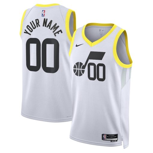 Nike Utah Jazz #00 Unisex Swingman Custom Jersey White - Association Edition - Image 3