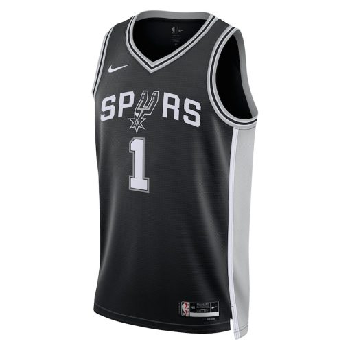 Nike San Antonio Spurs #1 Victor Wembanyama Unisex 2023 NBA Draft First Round Pick Swingman Jersey - Icon Edition - Black