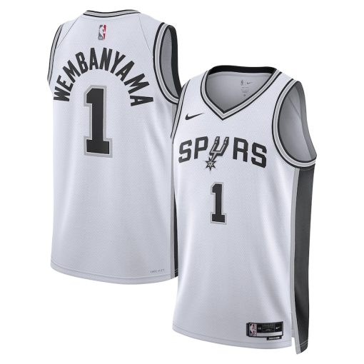Nike San Antonio Spurs #1 Victor Wembanyama Unisex Swingman Jersey - Association Edition - White - Image 3