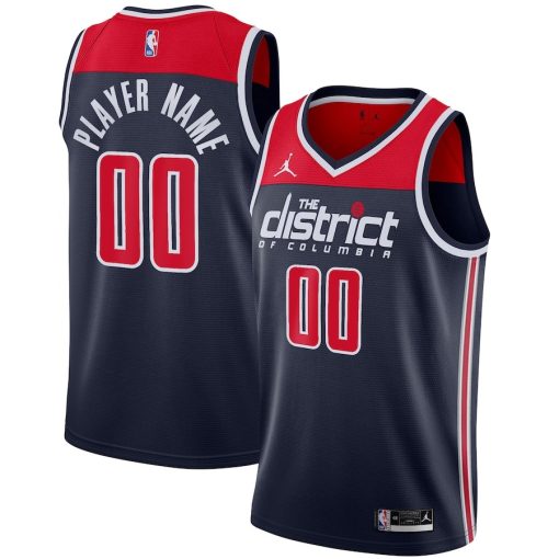 Jordan Washington Wizards #00 Swingman Custom Jersey - Statement Edition - Navy - Image 3