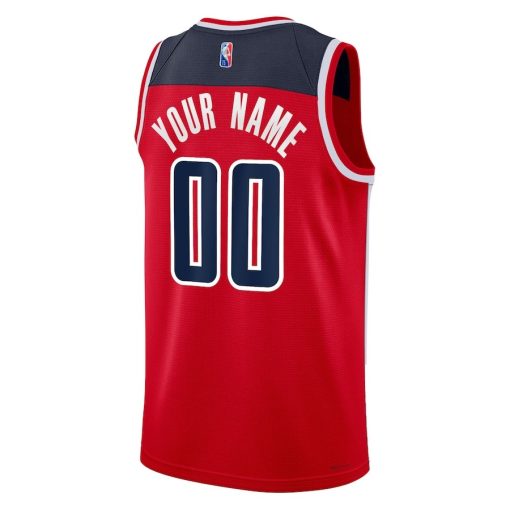 Nike Washington Wizards #00 2021/22 Diamond Swingman Custom Jersey - Icon Edition - Red - Image 2