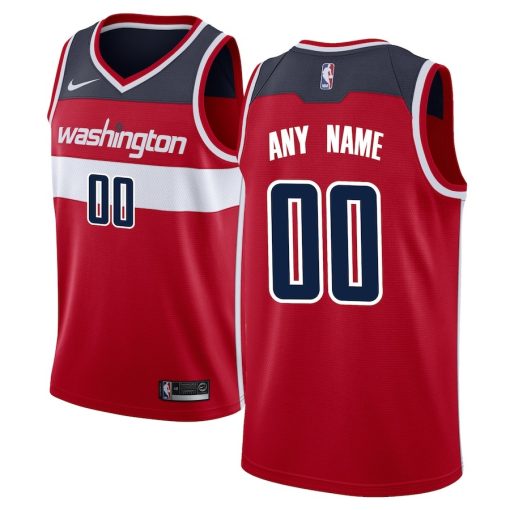 Nike Washington Wizards #00 Swingman Custom Jersey Red - Icon Edition - Image 3