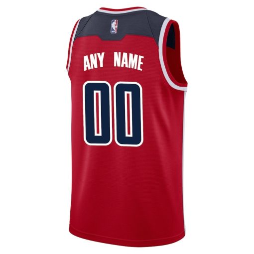 Nike Washington Wizards #00 Swingman Custom Jersey Red - Icon Edition - Image 2
