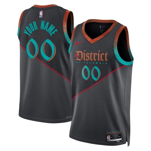 Nike Washington Wizards #00 Unisex 2023/24 Custom Swingman Jersey - Black - City Edition - Image 3