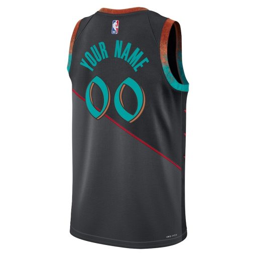 Nike Washington Wizards #00 Unisex 2023/24 Custom Swingman Jersey - Black - City Edition - Image 2