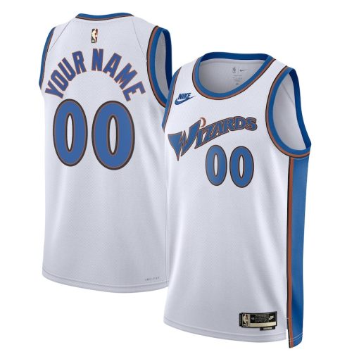 Nike Washington Wizards #00 Unisex 2022/23 Custom Swingman Jersey - Classic Edition - White - Image 3