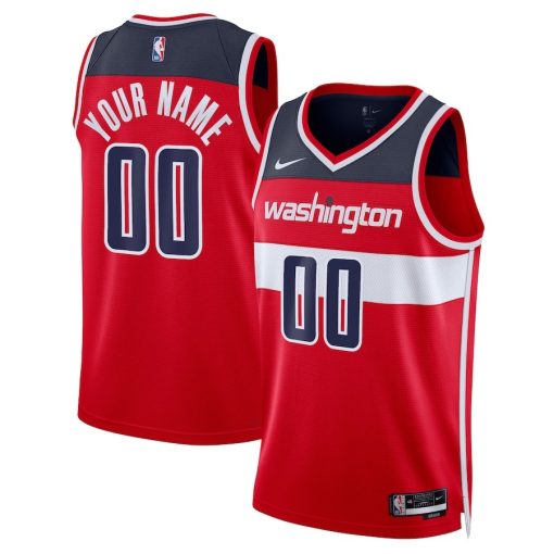 Nike Washington Wizards #00 Unisex Swingman Custom Jersey Red - Icon Edition - Image 3