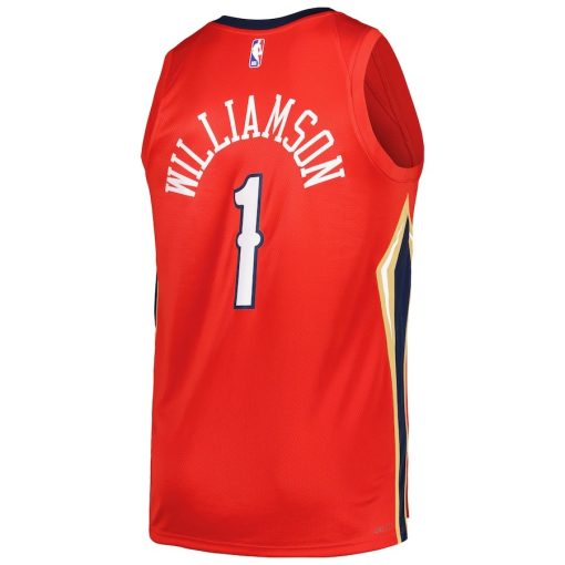 Jordan New Orleans Pelicans #1 Zion Williamson Swingman Player Jersey - Statement Edition - Red - Image 2