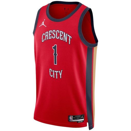 Jordan New Orleans Pelicans #1 Zion Williamson Unisex Swingman Jersey - Statement Edition - Red