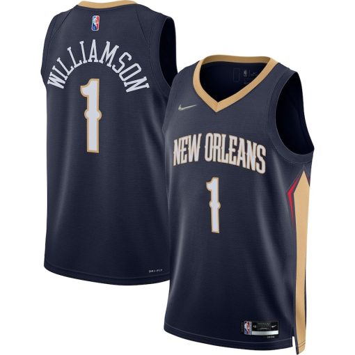Nike New Orleans Pelicans #00 2021/22 Diamond Swingman Custom Jersey - Icon Edition - Navy - Image 3