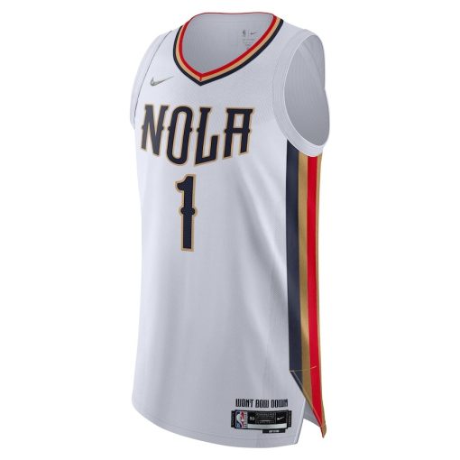 Nike New Orleans Pelicans #1 Zion Williamson 2021/22 Swingman Jersey - City Edition - White