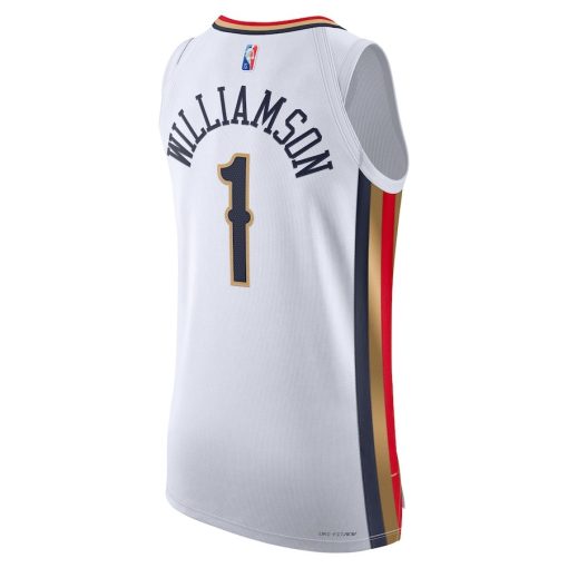 Nike New Orleans Pelicans #1 Zion Williamson 2021/22 Swingman Jersey - City Edition - White - Image 2