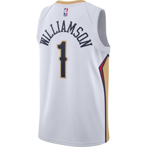 Nike New Orleans Pelicans #1 Zion Williamson Swingman Jersey - White - Association Edition - Image 2
