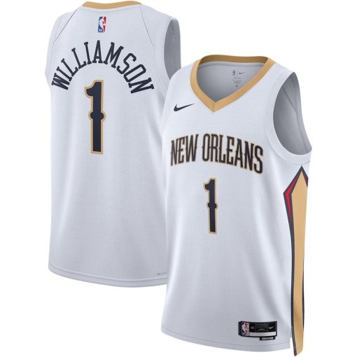 Nike New Orleans Pelicans #1 Zion Williamson Unisex Swingman Jersey - Association Edition - White - Image 3