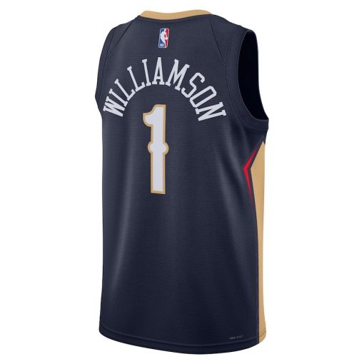 Nike New Orleans Pelicans #1 Zion Williamson Unisex Swingman Jersey - Icon Edition - Navy - Image 3